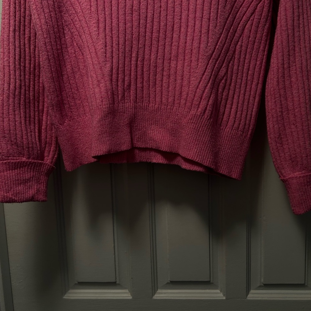 Pink Ribbed Half-Zip Sweater - Picture 5 of 7
